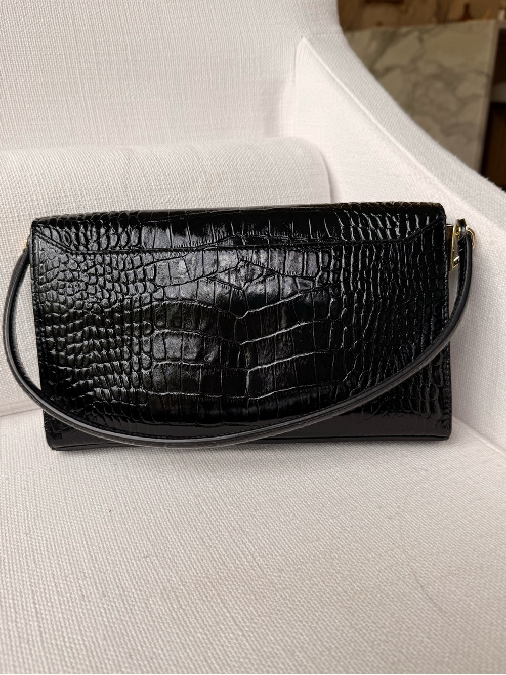 Anine Bing Colette Croc Embossed Leather Shoulder Bag - Picture 5 of 6